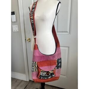 Southwestern print and suede crossbody bag purse boho